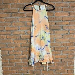 LUNIK Wild Bloom Dress womens‎ Medium Tie Dye Sleeveless Summer Pastel Flowy
